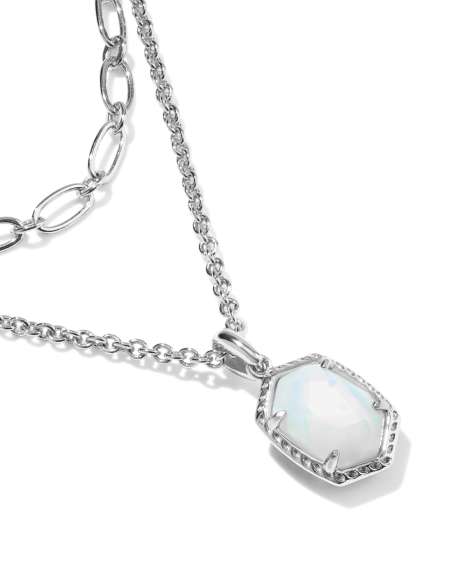 Daphne Silver Frame Multi Strand Necklace