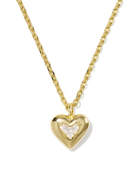 Joanne Gold Heart Short Pendant Necklace