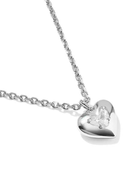 Joanne Silver Heart Short Pendant Necklace