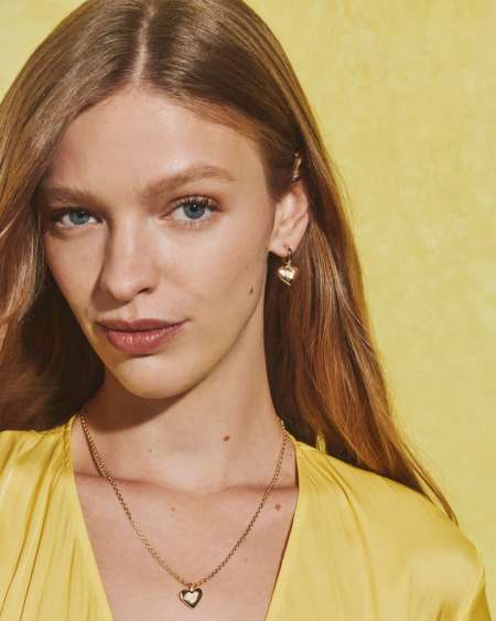 Joanne Gold Heart Short Pendant Necklace