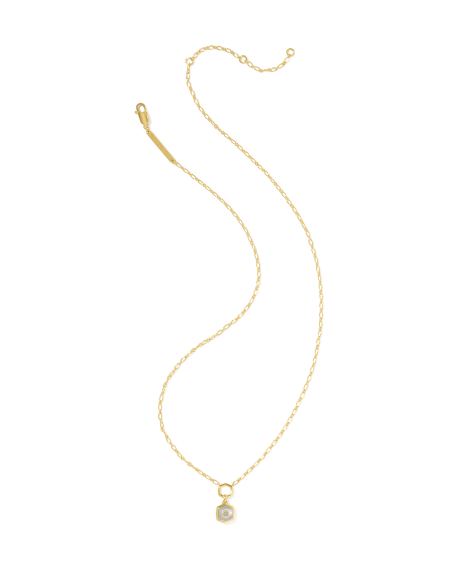 Davie 18k Gold Vermeil Stone Link and Chain Necklace 
