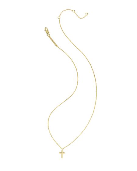 Metal 18k Gold Vermeil Cross Short Pendant Necklace