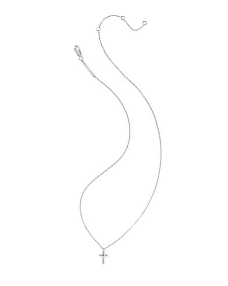 Metal Sterling Silver Cross Short Pendant Necklace