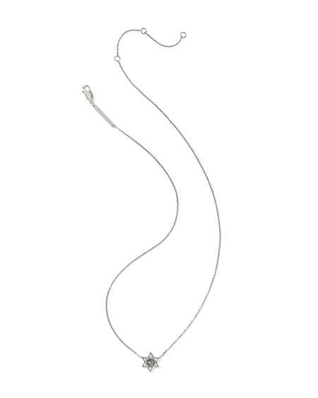 Pearl Star of David Sterling Silver Short Pendant Necklace 