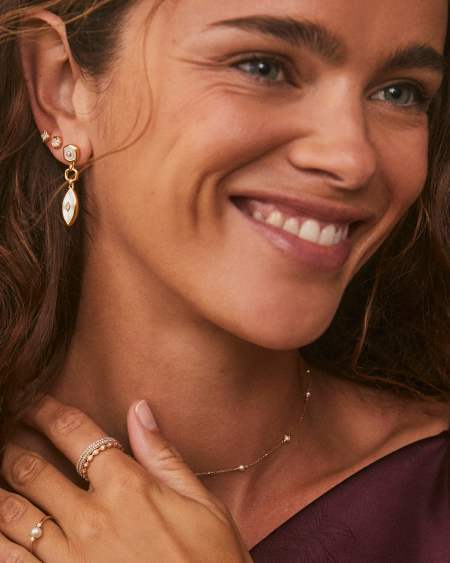 Davie 18k Gold Vermeil Stone Drop Earrings 