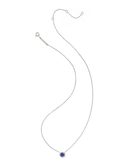 0.36 ct Lab Grown Gemstone Short 14k White Gold Pendant 