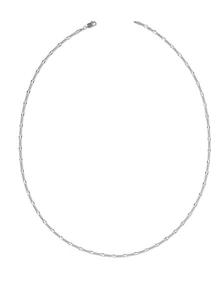 Thin Figaro Oxidized Sterling Silver Chain Necklace