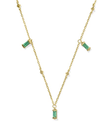 Blythe 18k Gold Vermeil Strand Necklace in Green Onyx