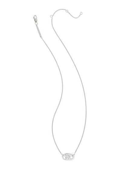 Elisa Sterling Silver Sparkle Tab Pendant Necklace in White Topaz