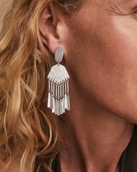 Lynne Statement Earrings in Vintage Silver