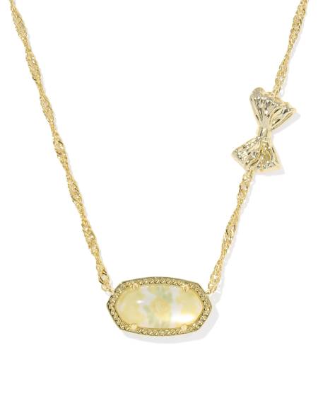 Kendra Scott x LoveShackFancy Bow Gold Elisa Necklace 