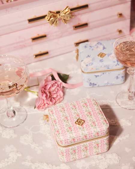 Kendra Scott x LoveShackFancy Small Zip Gold Jewelry Case