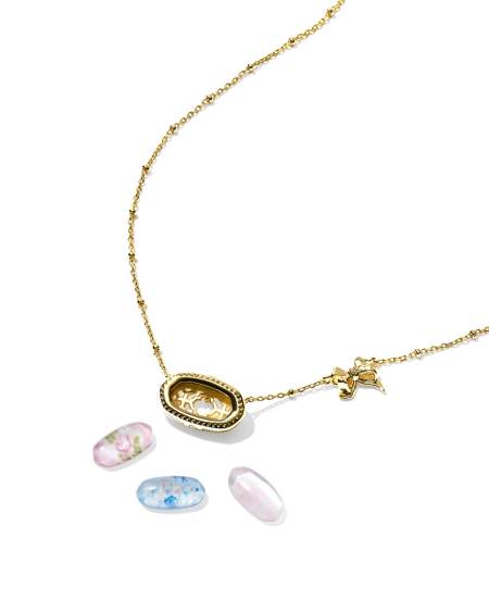 Kendra Scott x LoveShackFancy Elisa Color Bar® Gold Locket Necklace Gift Set