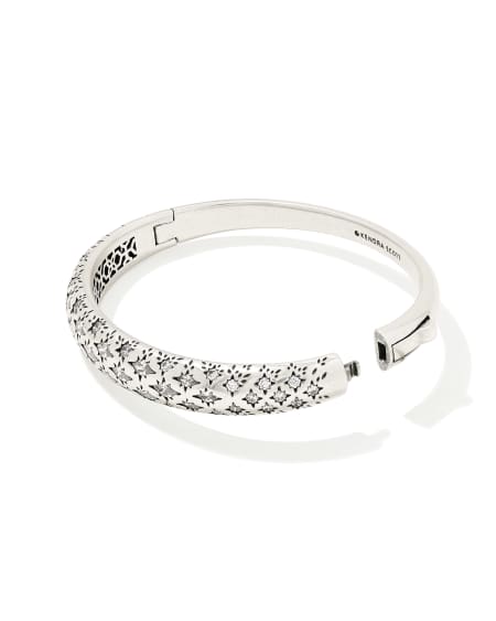 Holland Vintage Silver Bangle Bracelet in White Crystal