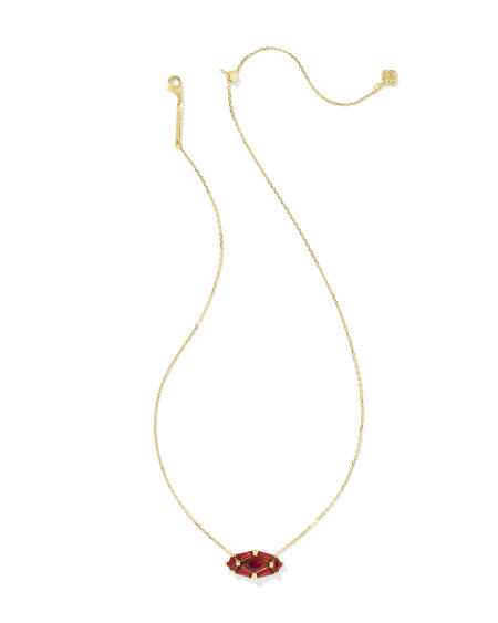 Lindy Rae Elisa Gold Short Pendant Necklace in Red Crystal
