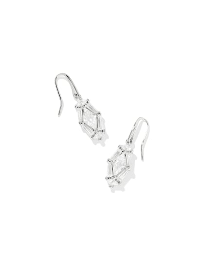 Lindy Rae Lee Silver Drop Earrings in White CZ