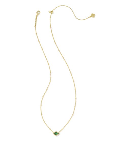 Mini Abbie Gold Satellite Short Pendant Necklace in Green Illusion