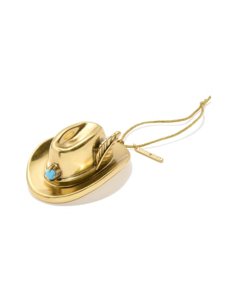 Cowboy Hat Ornament in Vintage Gold