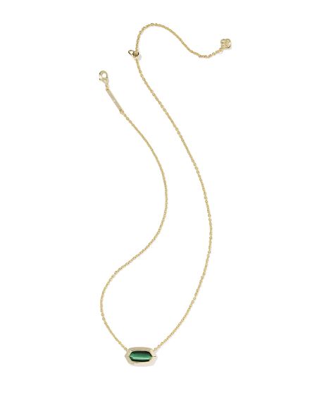 Elisa Bezel Gold Short Pendant Necklace