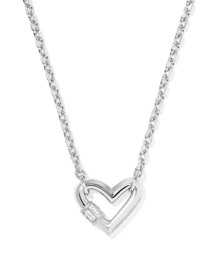 Emery Heart Silver Short Pendant Necklace