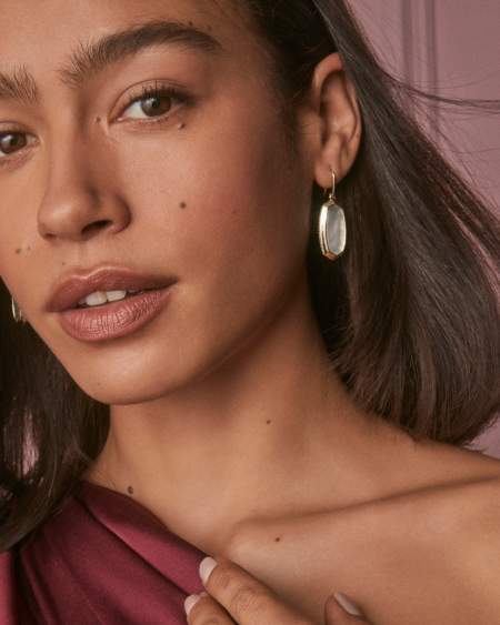 Dani Bezel Gold Drop Earrings