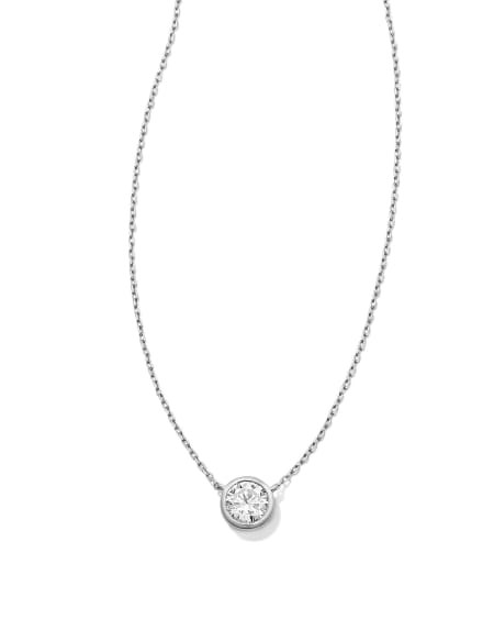 0.5 ct Lab Grown White Diamond Audrey Pendant Necklace in 14k White Gold