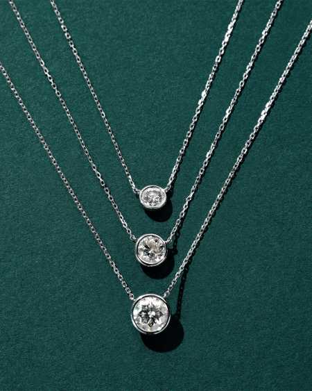 Lab Grown White Diamond Audrey Pendant Necklace in 14k White Gold
