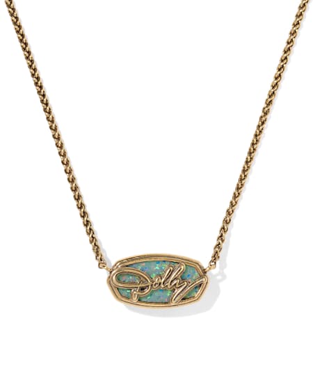 Dolly Parton x Kendra Scott Elisa Vintage Gold Short Pendant Necklace