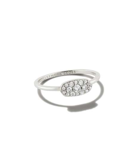 Grayson Silver Band Ring in White CZ