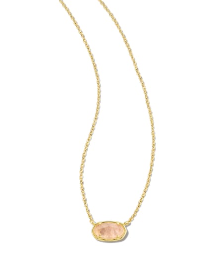 Grayson Gold Pendant Necklace in Rose Quartz