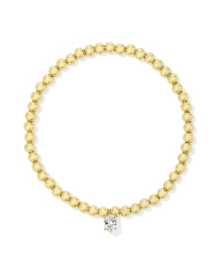Cailin Gold Stretch Bracelet in White CZ