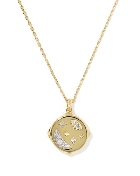 Skye Celestial 18k Yellow Gold Vermeil Locket Pendant Necklace 