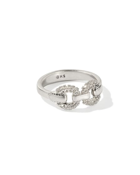 Beau Vintage Silver Pave Band Ring in White CZ