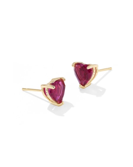 Ayla Heart Gold Stud Earrings