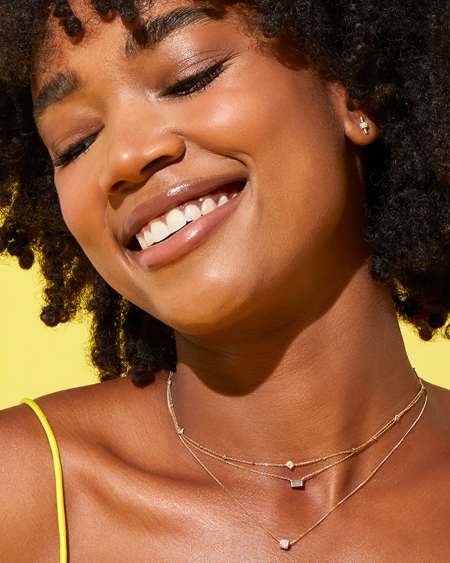 0.15 ct Stella 14k Yellow Gold Pendant Necklace in White Diamond