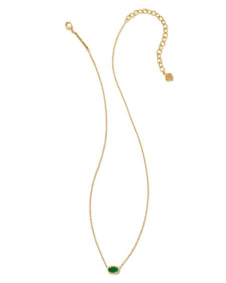 Emilie Gold Pendant Necklace in Emerald Cat’s Eye