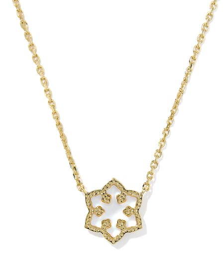 Snowflake Gold Short Pendant Necklace 