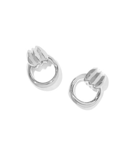 Mikki Silver Open Frame Earrings 