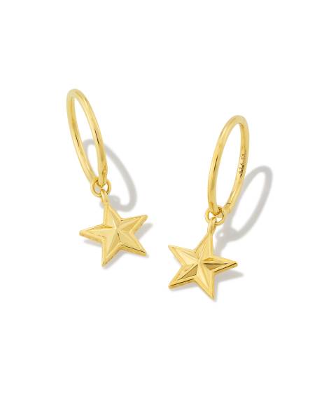 Small Star Huggie Earrings in 18k Gold Vermeil