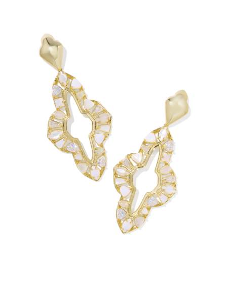 Abbie Gold Crystal Statement Earrings 
