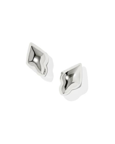 Adeline Silver Metal Stud Earrings 