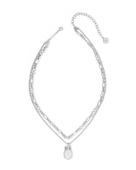 Daphne Bow Silver Multi Strand Necklace
