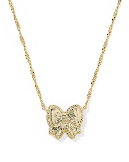 Haley Bow Gold Short Pendant Necklace