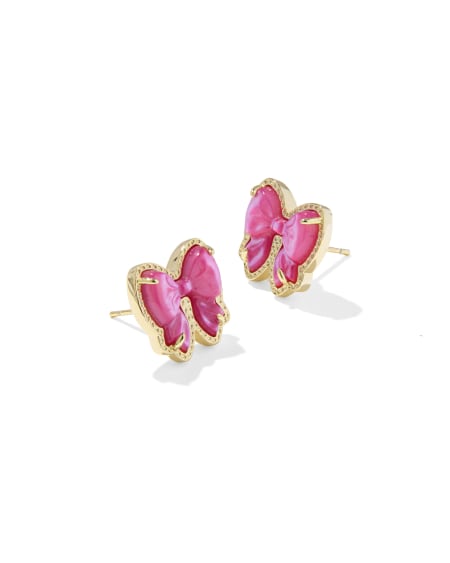Haley Bow Gold Stud Earrings 