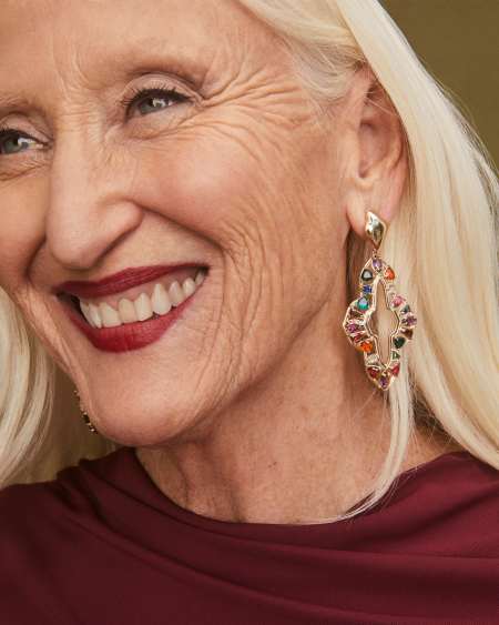 Abbie Gold Crystal Statement Earrings 