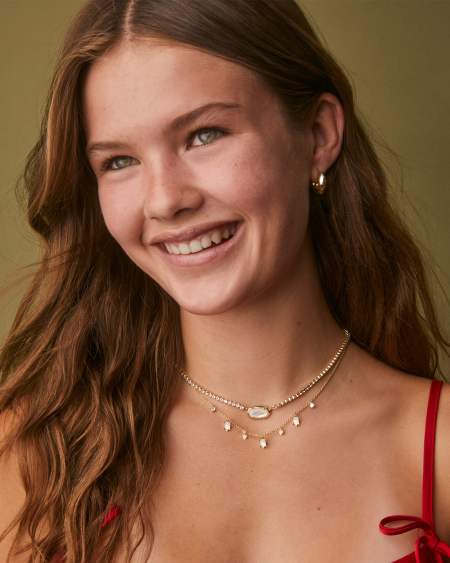 Elisa Gold Tennis Necklace 