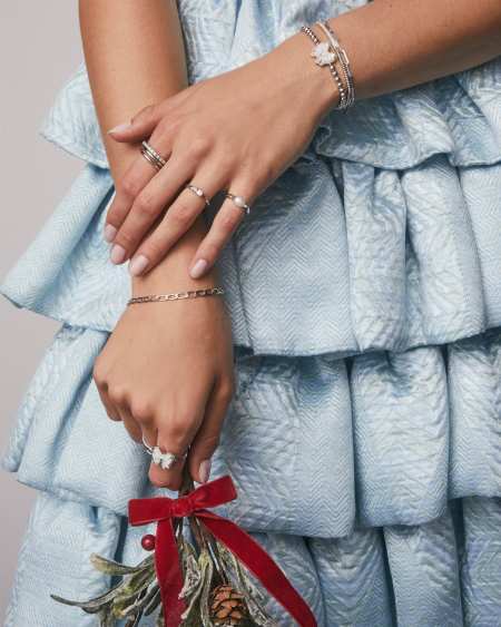 Haley Bow Silver Band Ring