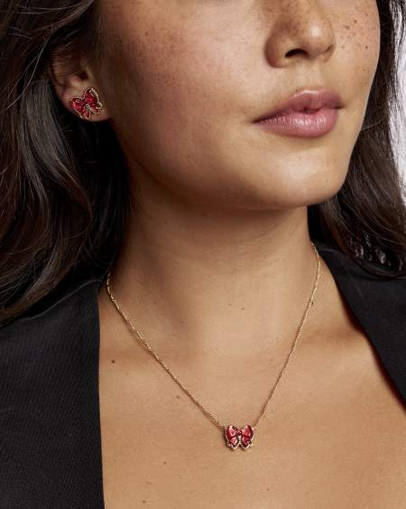 Haley Bow Gold Stud Earrings