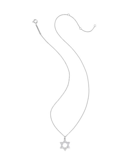 0.26 ct Lab Grown Diamond Star of David Pendant Necklace in 14k White Gold