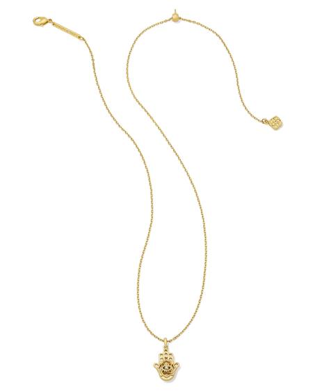 Hamsa Gold Short Pendant Necklace